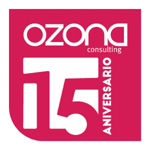 Logo desenhado com motivo do 15 aniversario da Ozona